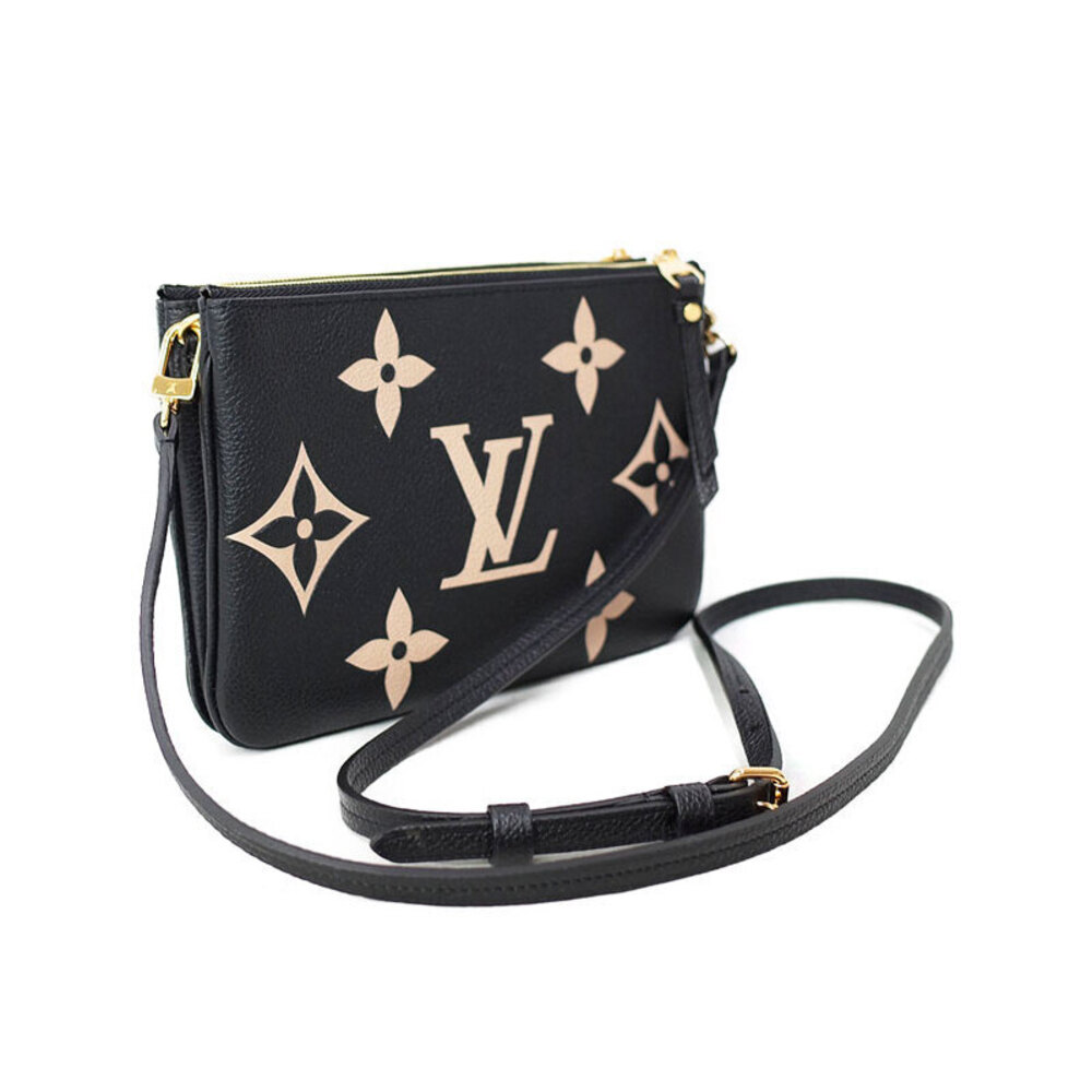 Louis Vuitton Pochette Shoulder Bag Monogram Double Empreinte Zip Bicolor